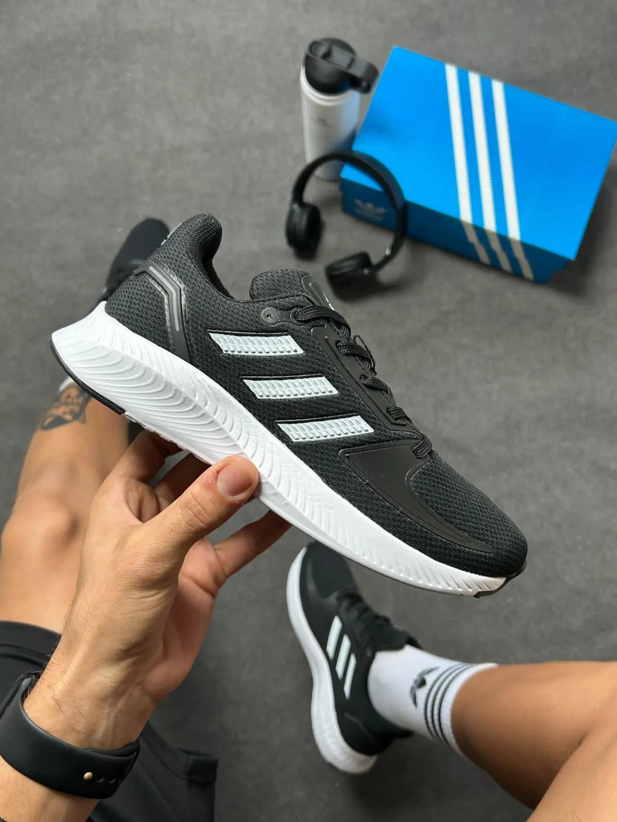 Adidas Falcon Run Preto Branco Luxo