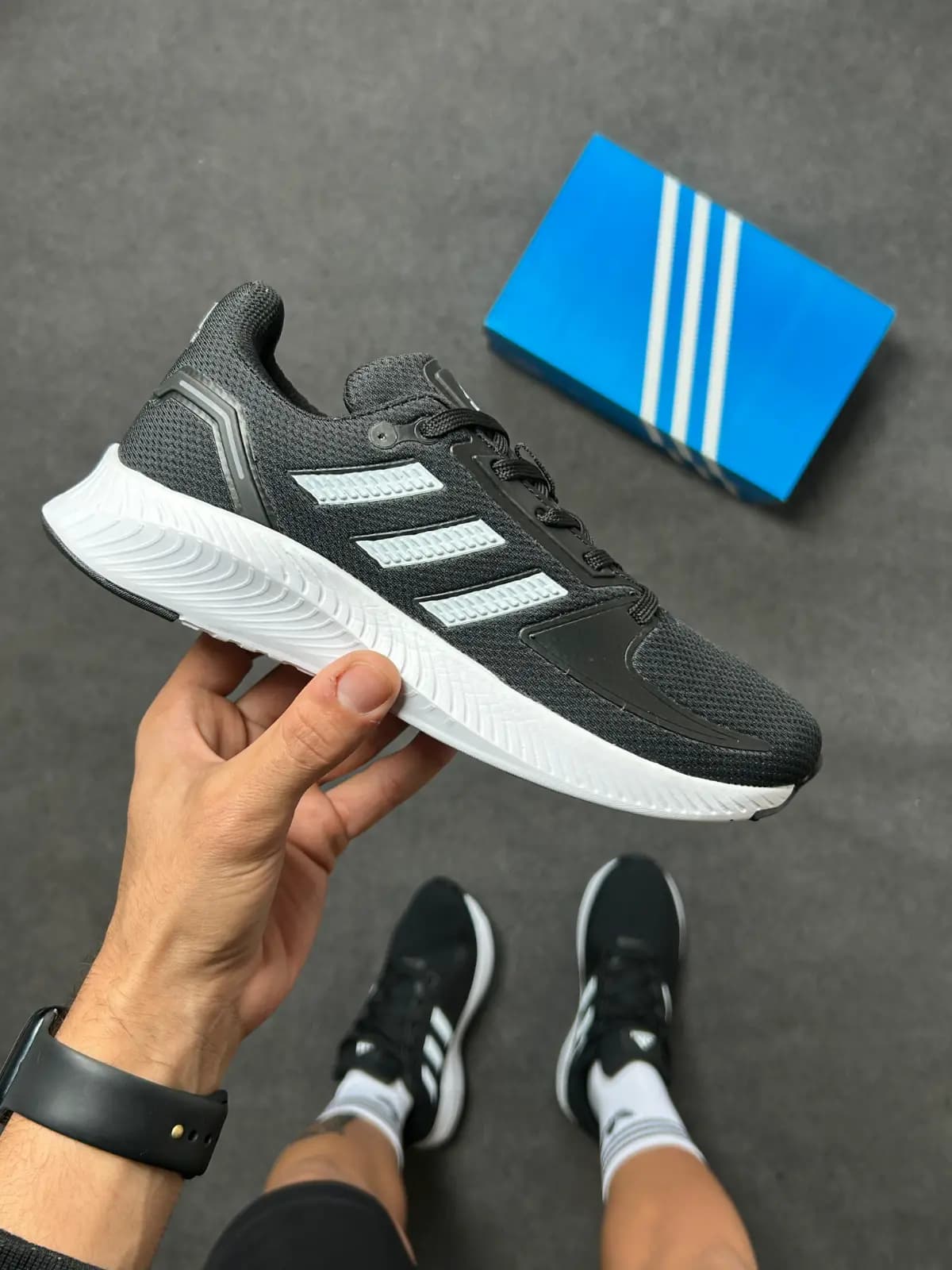 Adidas Falcon Run Preto Branco Luxo