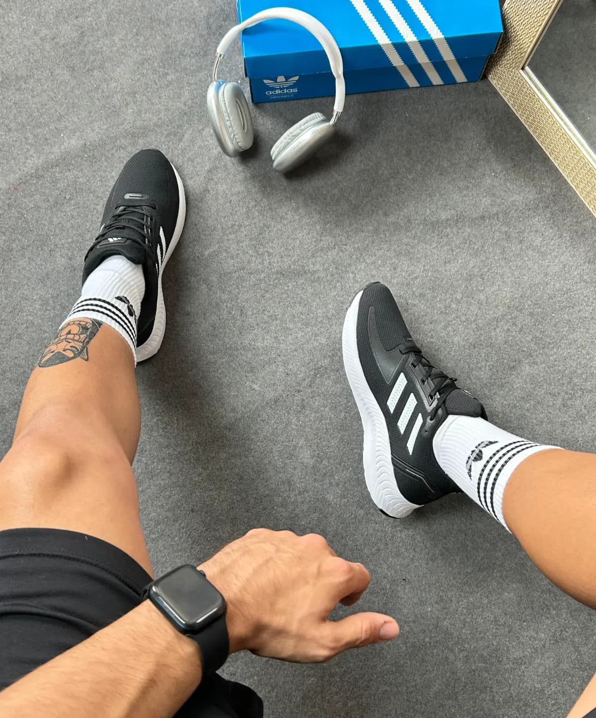 Adidas Falcon Run Preto Branco Luxo