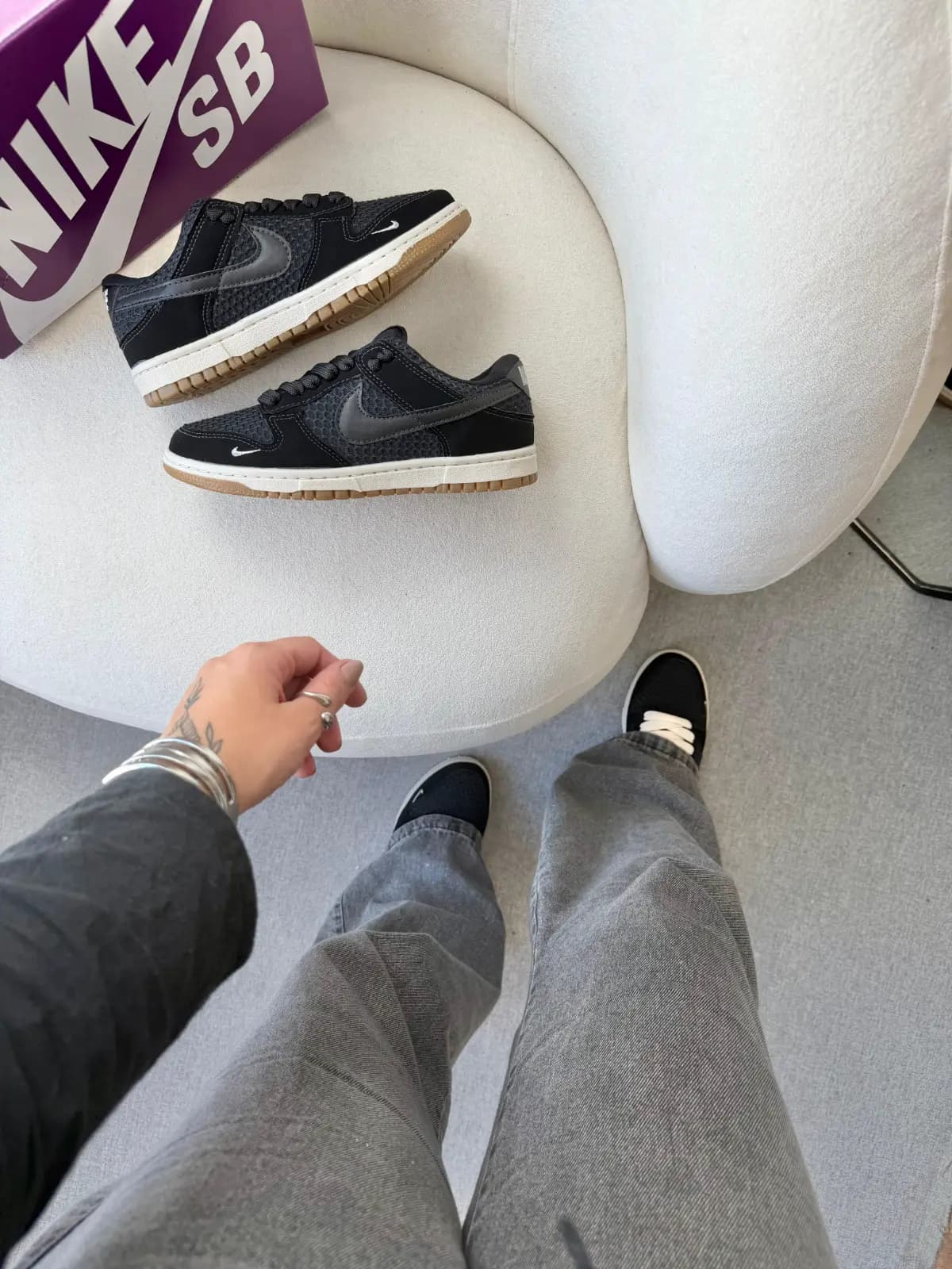 Nike Dunk SB Low Pro Tricot Preto Luxo