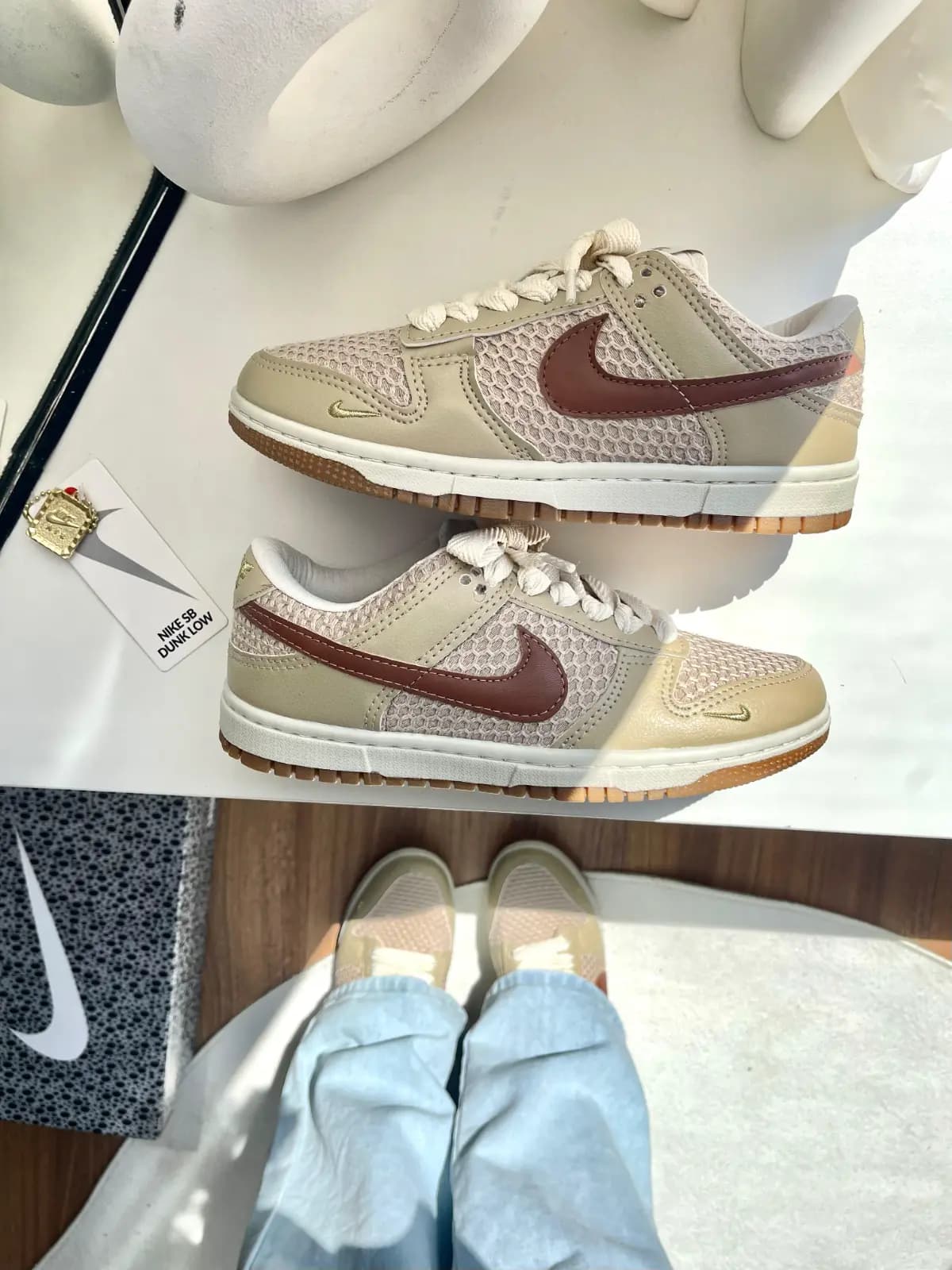 Nike Dunk SB Low Pro Tricot Bege Caramelo Luxo