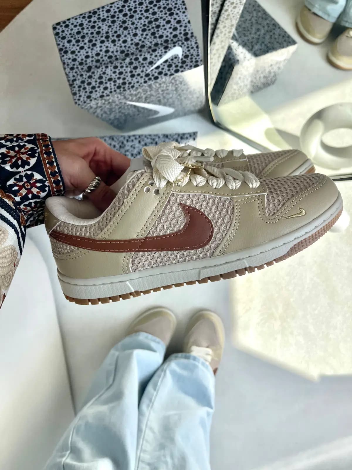 Nike Dunk SB Low Pro Tricot Bege Caramelo Luxo