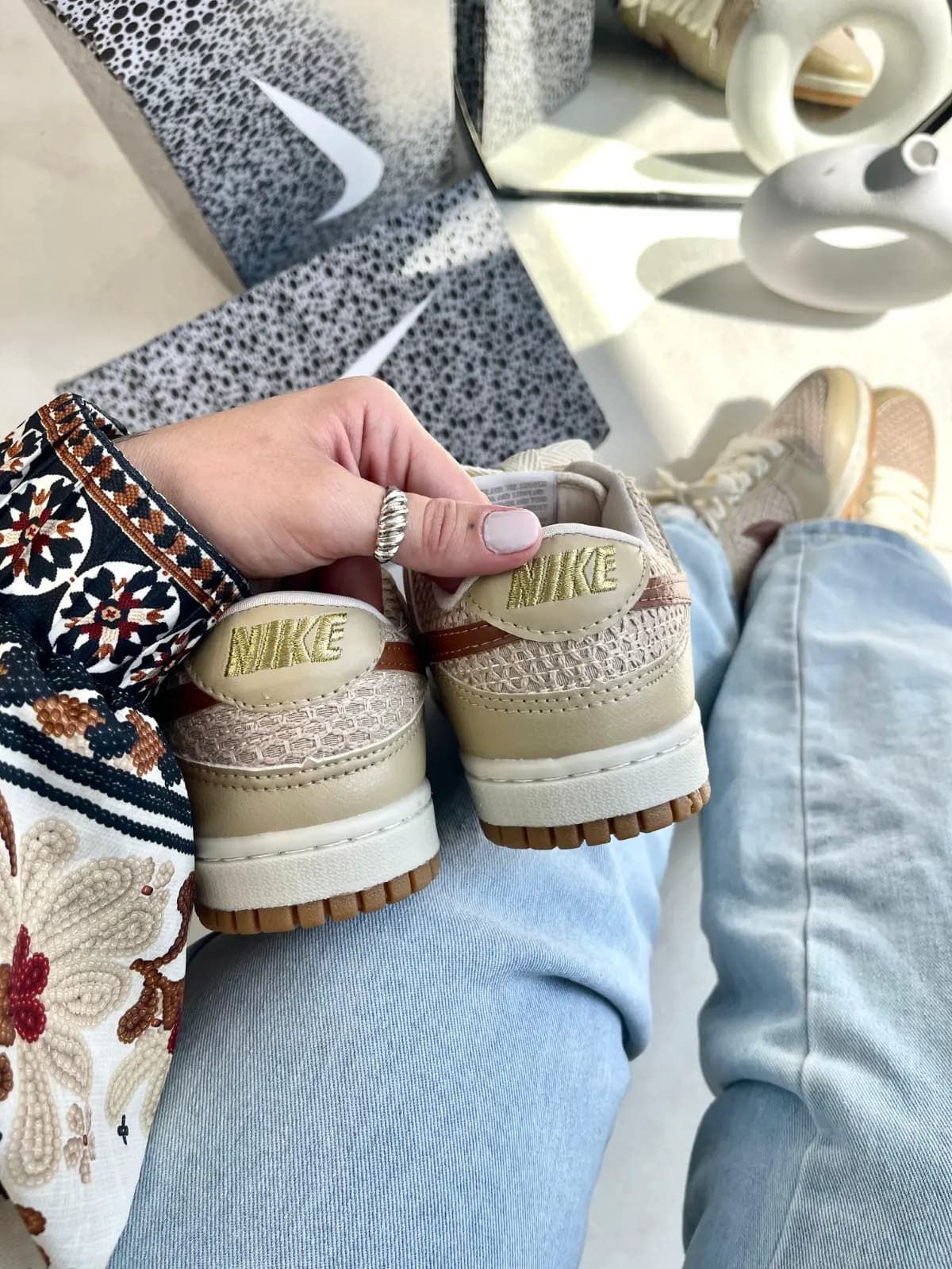 Nike Dunk SB Low Pro Tricot Bege Caramelo Luxo