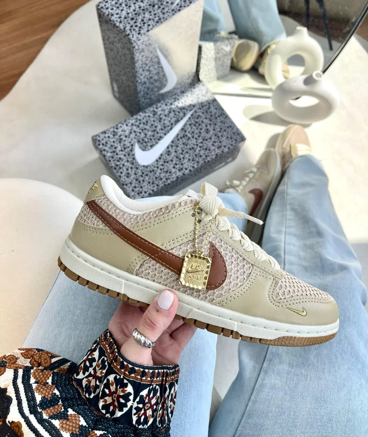 Nike Dunk SB Low Pro Tricot Bege Caramelo Luxo