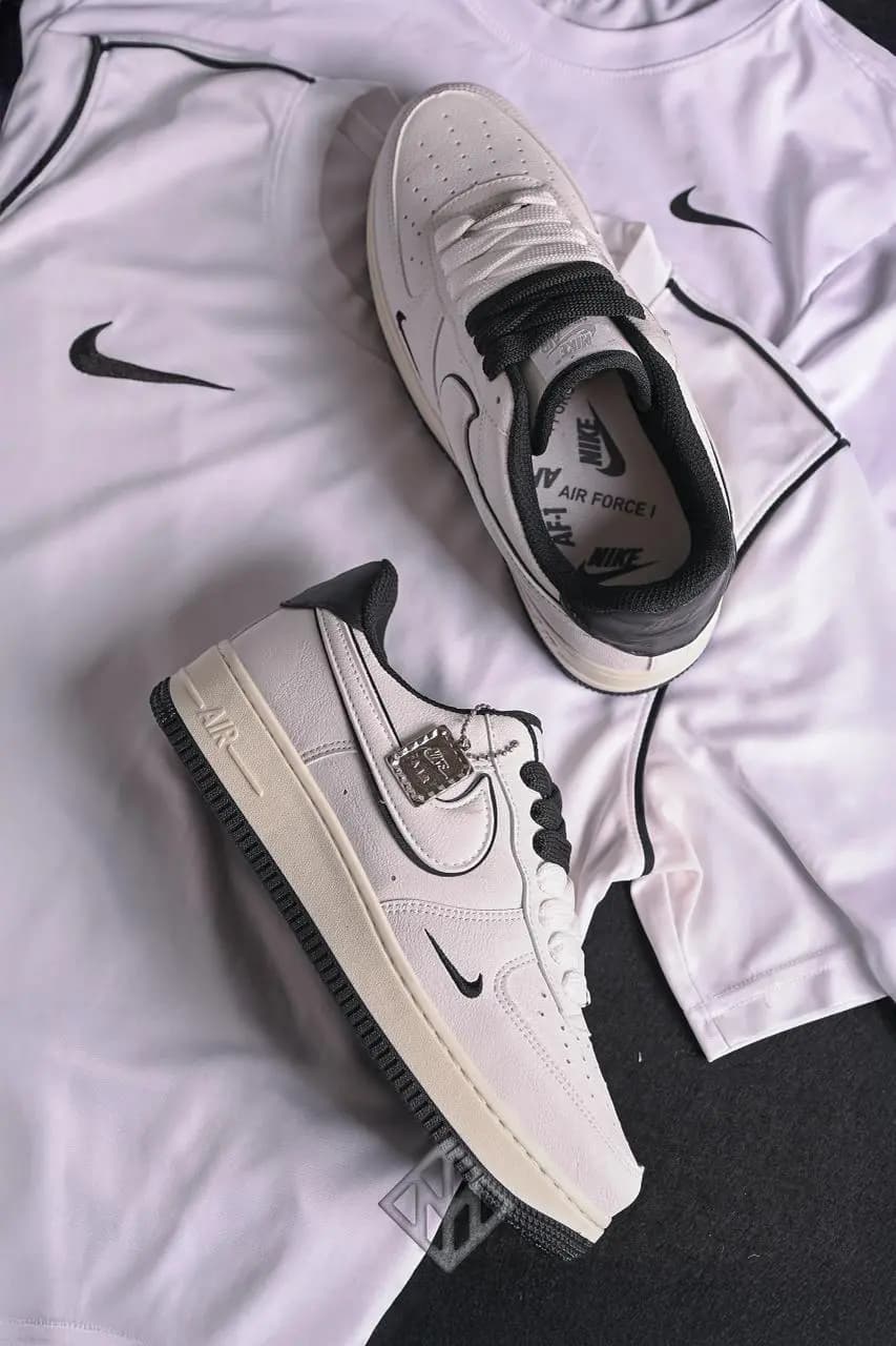 Nike Air Force Af1 Branco Preto Luxo