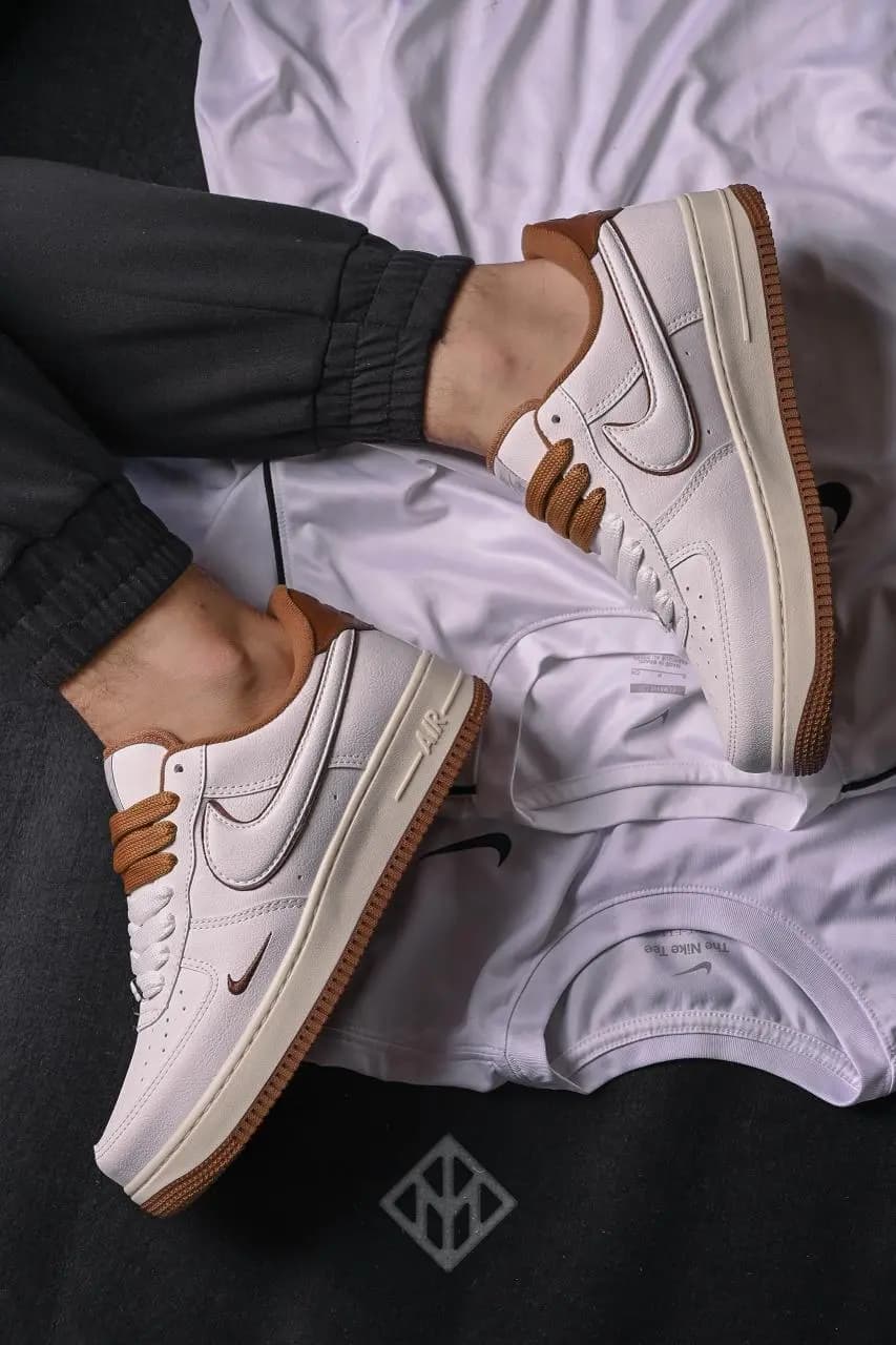 Nike Air Force Af1 Branco Caramelo Luxo