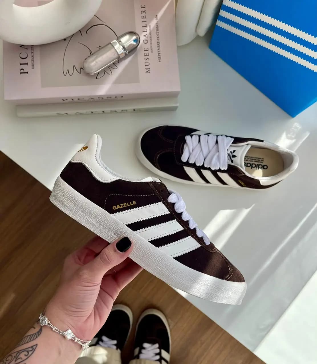 Adidas Gazelle Marrom Couro Premium Nacional
