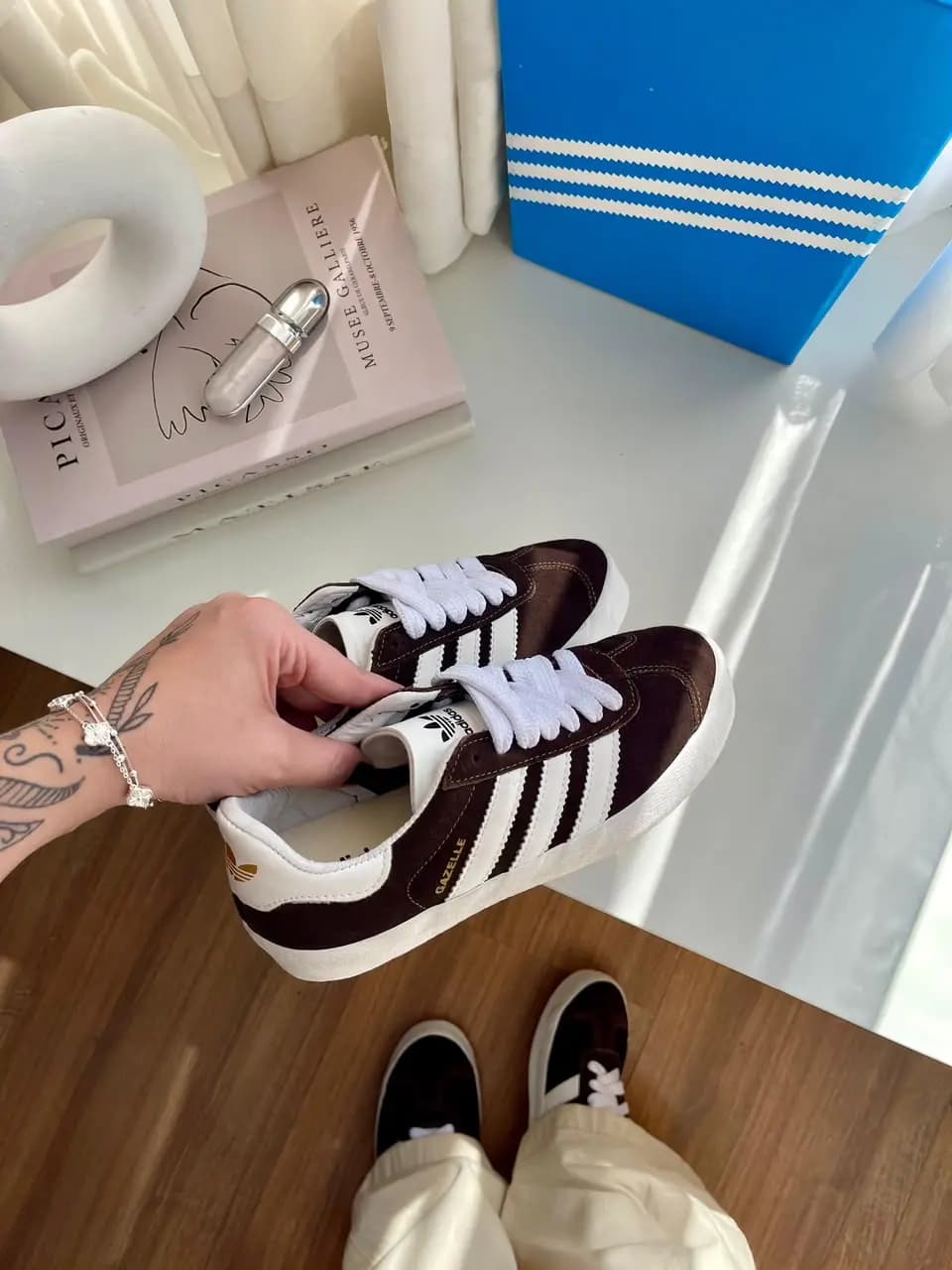 Adidas Gazelle Marrom Couro Premium Nacional