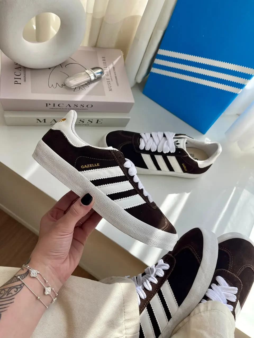 Adidas Gazelle Marrom Couro Premium Nacional