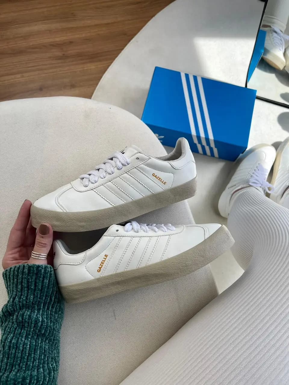 Adidas Gazelle Branco Couro Premium Nacional