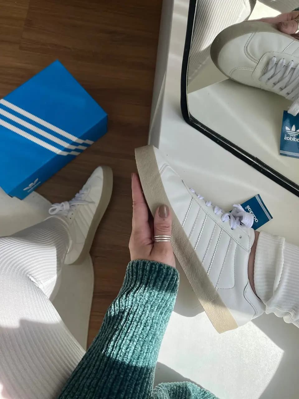 Adidas Gazelle Branco Couro Premium Nacional