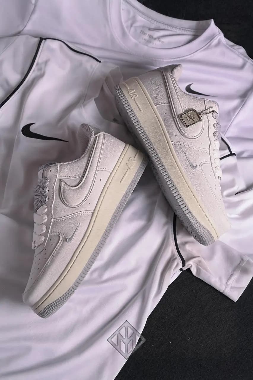 Nike Air Force Af1 Branco Cinza Luxo