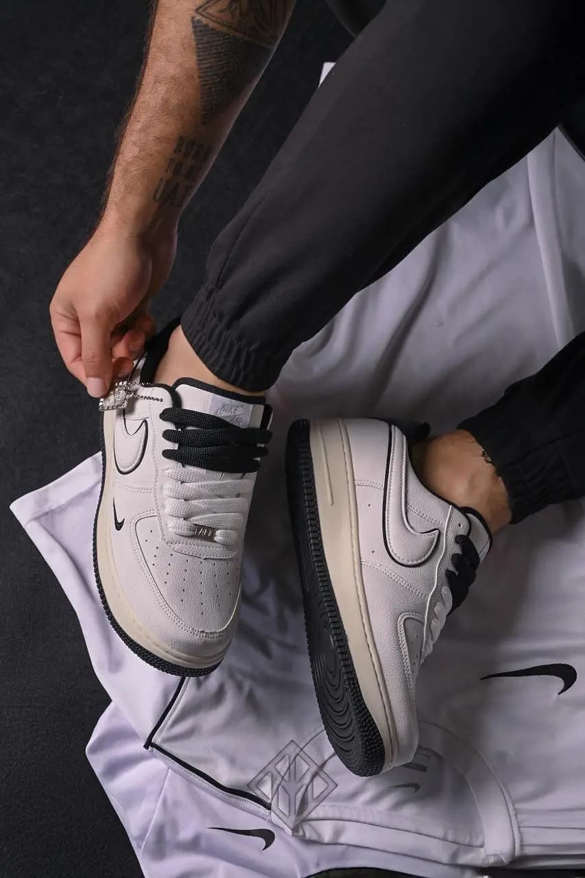 Nike Air Force Af1 Branco Preto Luxo
